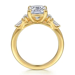 Clearance Gabriel & Co. Francia - 14K Yellow Gold Elongated Cushion Diamond Engagement Ring