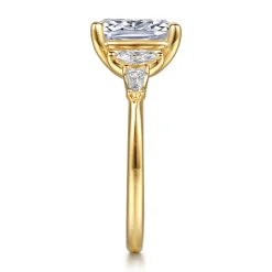 Clearance Gabriel & Co. Francia - 14K Yellow Gold Elongated Cushion Diamond Engagement Ring