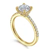 Clearance Gabriel & Co. Franka - 14K Yellow Gold Cushion Cut Diamond Engagement Ring