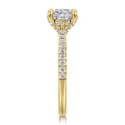 Clearance Gabriel & Co. Franka - 14K Yellow Gold Cushion Cut Diamond Engagement Ring