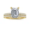 Gabriel & Co. Franka - 14K Yellow Gold Emerald Cut Hidden Halo Diamond Engagement Ring