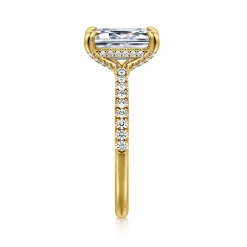 Gabriel & Co. Franka - 14K Yellow Gold Emerald Cut Hidden Halo Diamond Engagement Ring