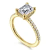 Gabriel & Co. Franka - 14K Yellow Gold Emerald Cut Hidden Halo Diamond Engagement Ring