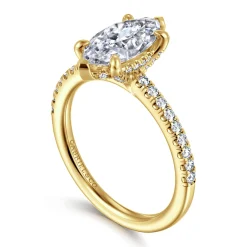Hot Gabriel & Co. Franka - 14K Yellow Gold Marquise Shape Diamond Engagement Ring