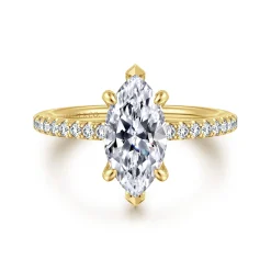 Hot Gabriel & Co. Franka - 14K Yellow Gold Marquise Shape Diamond Engagement Ring