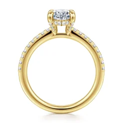 Discount Gabriel & Co. Franka - 14K Yellow Gold Oval Hidden Halo Diamond Engagement Ring