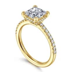 Discount Gabriel & Co. Franka - 14K Yellow Gold Princess Cut Diamond Engagement Ring