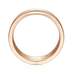 Sale Gabriel & Co. Fred - 14K Rose Gold 7mm - High Polished Men's Wedding Band