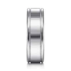 Discount Gabriel & Co. Fred - 14K White Gold 7mm - High Polished Men's Wedding Band