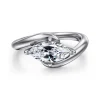 Gabriel & Co. Freye - 14K White Gold Bypass Compass Prong Marquise Shape Diamond Engagement Ring