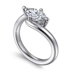 Gabriel & Co. Freye - 14K White Gold Bypass Compass Prong Marquise Shape Diamond Engagement Ring