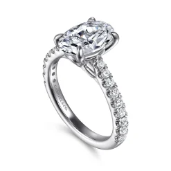 Gabriel & Co. Gaia - 14K White Gold Oval Lotus Diamond Engagement Ring