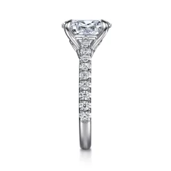 Gabriel & Co. Gaia - 14K White Gold Oval Lotus Diamond Engagement Ring