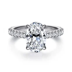 Gabriel & Co. Gaia - 14K White Gold Oval Lotus Diamond Engagement Ring
