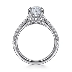 Gabriel & Co. Gaia - 14K White Gold Oval Lotus Diamond Engagement Ring