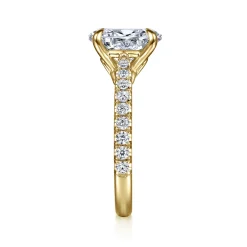 Gabriel & Co. Gaia - 14K Yellow Gold Oval Lotus Diamond Engagement Ring