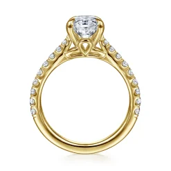 Gabriel & Co. Gaia - 14K Yellow Gold Oval Lotus Diamond Engagement Ring