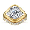 Clearance Gabriel & Co. Gail - 14K White-Yellow Gold Oval Diamond Engagement Ring