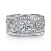 New Gabriel & Co. Galia - 14K White Gold Round Diamond Engagement Ring