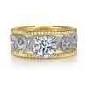 Sale Gabriel & Co. Galia - 14K White-Yellow Gold Round Diamond Engagement Ring