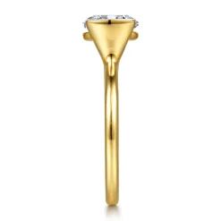 Discount Gabriel & Co. Gavin - 14K Yellow Gold Half Bezel Round Solitaire Diamond Engagement Ring