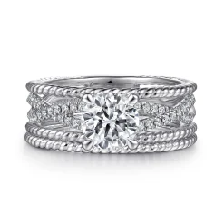Online Gabriel & Co. Gene - 14K White Gold Round Diamond Engagement Ring