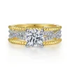 Hot Gabriel & Co. Gene - 14K White-Yellow Gold Round Diamond Engagement Ring