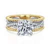 Discount Gabriel & Co. Gene - 14K White-Yellow Gold Round Diamond Engagement Ring