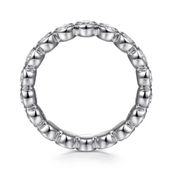 New Gabriel & Co. Genevi - 14K White Gold Bezel Diamond Eternity Band - 1.3 ct