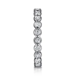 Clearance Gabriel & Co. Genevi - 14K White Gold Bezel Diamond Eternity Band - 0.5 ct