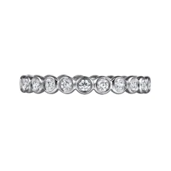 Clearance Gabriel & Co. Genevi - 14K White Gold Bezel Diamond Eternity Band - 0.5 ct