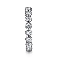 Gabriel & Co. Genevi - 14K White Gold Bezel Diamond Eternity Band - 0.8 ct