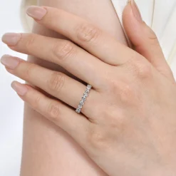 Gabriel & Co. Genevi - 14K White Gold Bezel Diamond Eternity Band - 0.8 ct