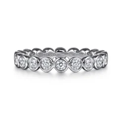 Gabriel & Co. Genevi - 14K White Gold Bezel Diamond Eternity Band - 0.8 ct