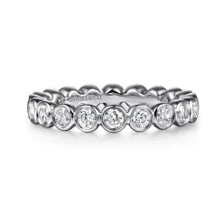 Hot Gabriel & Co. Genevi - 14K White Gold Bezel Diamond Eternity Band - 1 ct