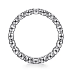 Hot Gabriel & Co. Genevi - 14K White Gold Bezel Diamond Eternity Band - 1 ct