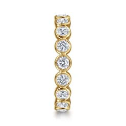 Sale Gabriel & Co. Genevi - 14K Yellow Gold Bezel Diamond Eternity Band - 1.3 ct