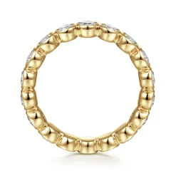 Sale Gabriel & Co. Genevi - 14K Yellow Gold Bezel Diamond Eternity Band - 1.3 ct