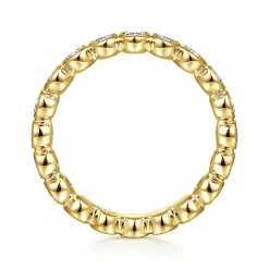 Hot Gabriel & Co. Genevi - 14K Yellow Gold Bezel Diamond Eternity Band - 1 ct