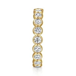 Hot Gabriel & Co. Genevi - 14K Yellow Gold Bezel Diamond Eternity Band - 1 ct