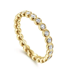 Gabriel & Co. Genevi - 14K Yellow Gold Bezel Diamond Eternity Band - 0.5 ct