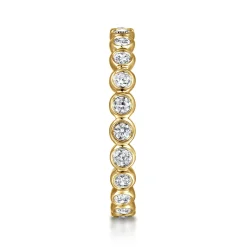 Gabriel & Co. Genevi - 14K Yellow Gold Bezel Diamond Eternity Band - 0.5 ct