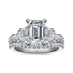 Outlet Gabriel & Co. Genni - 14K White Gold Emerald Cut Diamond Engagement Ring
