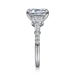 Outlet Gabriel & Co. Genni - 14K White Gold Emerald Cut Diamond Engagement Ring