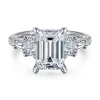 New Gabriel & Co. Genni - 14K White Gold Emerald Cut Diamond Engagement Ring