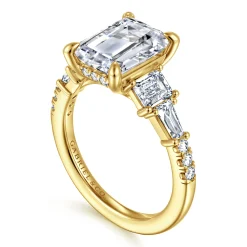 Outlet Gabriel & Co. Genni - 14K Yellow Gold Emerald Cut Diamond Engagement Ring