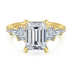 Outlet Gabriel & Co. Genni - 14K Yellow Gold Emerald Cut Diamond Engagement Ring