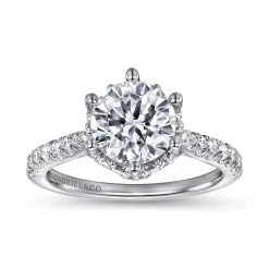New Gabriel & Co. Genoa - 14K White Gold Diamond Engagement Ring