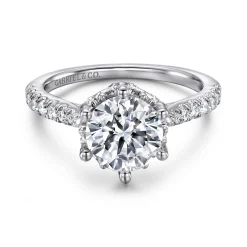 New Gabriel & Co. Genoa - 14K White Gold Diamond Engagement Ring