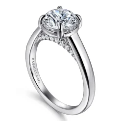 Online Gabriel & Co. Geo - 14K White Gold Round Diamond Engagement Ring